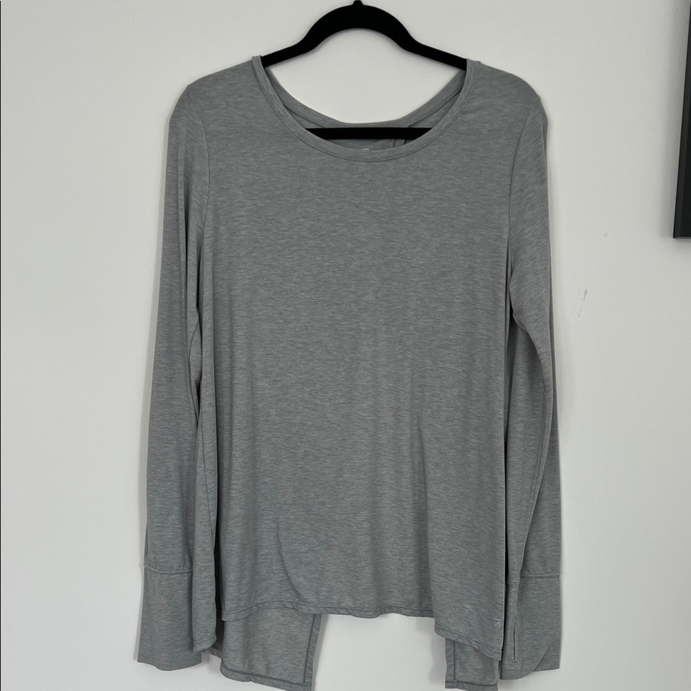 GAP FIT Breathe Women's Gray Long Sleeve Tee Athletic Wear Size L